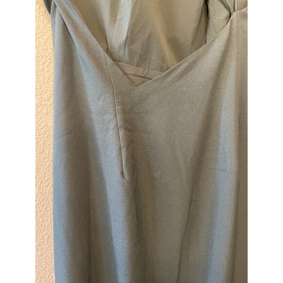 BHLDN Marta Crepe Bridesmaid Dress in Forest Green Strappy Spaghetti Strap Sz 10 - Picture 13 of 16